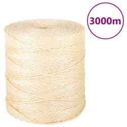 vidaXL Rope Jute String Hemp Rope Twine String for Cat Scratching 100% Sisal - 3000 m