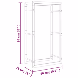 vidaXL Firewood Rack Storage Log Holder Log Store Wood Pile Storage Steel - 50 x 28 x 94 cm - Additional view 6