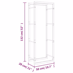 vidaXL Firewood Rack Storage Log Holder Log Store Wood Pile Storage Steel - 50 x 28 x 132 cm - Additional view 6