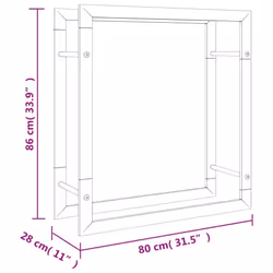 vidaXL Firewood Rack Storage Log Holder Log Store Wood Pile Storage Steel - 80 x 28 x 86 cm - Additional view 6