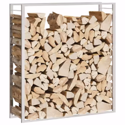 vidaXL Firewood Rack Storage Log Holder Log Store Wood Pile Storage Steel - 110 x 28 x 116 cm