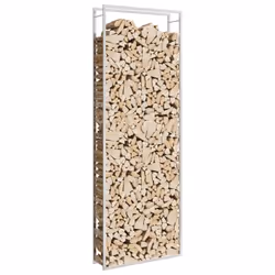 vidaXL Firewood Rack Storage Log Holder Log Store Wood Pile Storage Steel - 110 x 28 x 312 cm