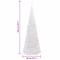 vidaXL Artificial Christmas Tree Artificial Xmas Tree Pop-up 50 LEDs White - 180cm - Additional view 3