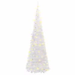 vidaXL Artificial Christmas Tree Artificial Xmas Tree Pop-up 50 LEDs White - 180cm - Additional view 4
