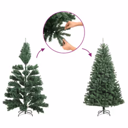 vidaXL Artificial Hinged Christmas Tree Artificial Tree LEDs and Ball Set - green and white, 270 cm/ Basic - Additional view 7