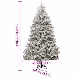vidaXL Artificial Hinged Christmas Tree Artificial Tree LEDs and Ball Set - green and white, 270 cm/ Basic - Additional view 8
