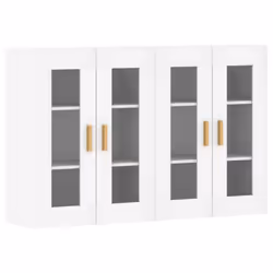 vidaXL Wall Mounted Cabinets Bathroom Cabinet 2 pcs White Engineered Wood