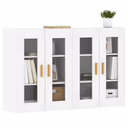 vidaXL Wall Mounted Cabinets Bathroom Cabinet 2 pcs White Engineered Wood