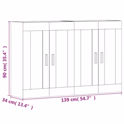 vidaXL Wall Mounted Cabinets Bathroom Cabinet 2 pcs White Engineered Wood