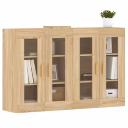 vidaXL Wall Mounted Cabinets Side Cabinet 2 pcs Sonoma Oak Engineered Wood
