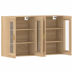 vidaXL Wall Mounted Cabinets Side Cabinet 2 pcs Sonoma Oak Engineered Wood - Additional view 4