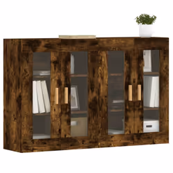 vidaXL Wall Mounted Cabinets Side Cabinet 2 pcs Smoked Oak Engineered Wood