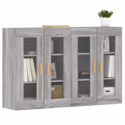 vidaXL Wall Mounted Cabinets Side Cabinet 2 pcs Grey Sonoma Engineered Wood