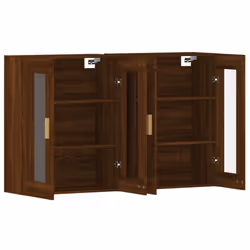 vidaXL Wall Mounted Cabinets Bathroom Cabinet 2 pcs Brown Oak Engineered Wood - Additional view 4