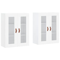 vidaXL Wall Mounted Cabinets Bathroom Cabinet 2 pcs White Engineered Wood