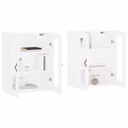 vidaXL Wall Mounted Cabinets Bathroom Cabinet 2 pcs White Engineered Wood