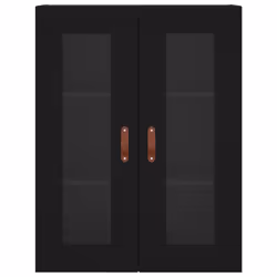 vidaXL Wall Mounted Cabinets Bathroom Cabinet 2 pcs Black Engineered Wood - Additional view 5