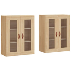 vidaXL Wall Mounted Cabinets Bathroom Cabinet 2 pcs Sonoma Oak Engineered Wood