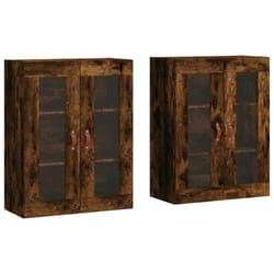 vidaXL Wall Mounted Cabinets Bathroom Cabinet 2 pcs Smoked Oak Engineered Wood