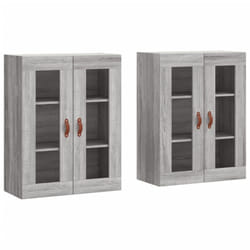 vidaXL Wall Mounted Cabinets Side Cabinet 2 pcs Grey Sonoma Engineered Wood