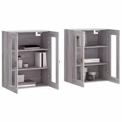vidaXL Wall Mounted Cabinets Side Cabinet 2 pcs Grey Sonoma Engineered Wood