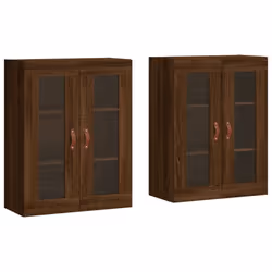 vidaXL Wall Mounted Cabinets Bathroom Cabinet 2 pcs Brown Oak Engineered Wood