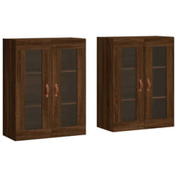 vidaXL Wall Mounted Cabinets Bathroom Cabinet 2 pcs Brown Oak Engineered Wood