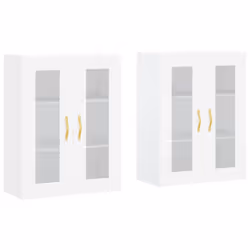 vidaXL Wall Mounted Cabinets Bathroom Cabinet 2 pcs White Engineered Wood