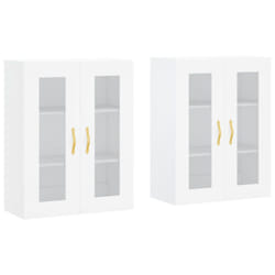 vidaXL Wall Mounted Cabinets Bathroom Cabinet 2 pcs White Engineered Wood