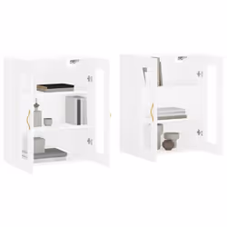 vidaXL Wall Mounted Cabinets Bathroom Cabinet 2 pcs White Engineered Wood