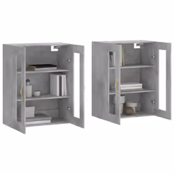 vidaXL Wall Mounted Cabinets Cupboard 2 pcs Concrete Grey Engineered Wood - Additional view 2