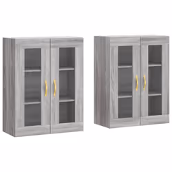 vidaXL Wall Mounted Cabinets Side Cabinet 2 pcs Grey Sonoma Engineered Wood