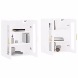 vidaXL Wall Mounted Cabinets Storage Wall Cupboard2 pcs White Engineered Wood - Additional view 2