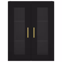 vidaXL Wall Mounted Cabinets Storage Wall Cupboard2 pcs Black Engineered Wood - Additional view 5