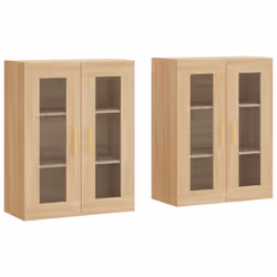vidaXL Wall Mounted Cabinets Storage Cupboard2 pcs Sonoma Oak Engineered Wood