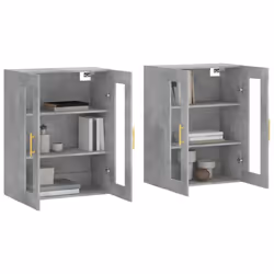 vidaXL Wall Mounted Cabinets Wall Cupboard2 pcs Concrete Grey Engineered Wood - Additional view 2