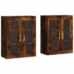 vidaXL Wall Mounted Cabinets Storage Cupboard2 pcs Smoked Oak Engineered Wood