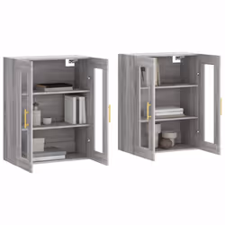 vidaXL Wall Mounted Cabinets Storage Cupboard2 pcs Grey Sonoma Engineered Wood