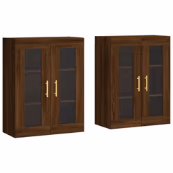 vidaXL Wall Mounted Cabinets Storage Cupboard2 pcs Brown Oak Engineered Wood