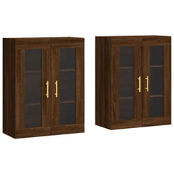 vidaXL Wall Mounted Cabinets Storage Cupboard2 pcs Brown Oak Engineered Wood
