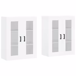 vidaXL Wall Mounted Cabinets Storage Wall Cupboard2 pcs White Engineered Wood