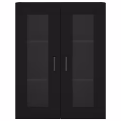vidaXL Wall Mounted Cabinets Storage Wall Cupboard2 pcs Black Engineered Wood - Additional view 5