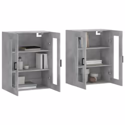 vidaXL Wall Mounted Cabinets Wall Cupboard2 pcs Concrete Grey Engineered Wood - Additional view 2