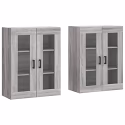 vidaXL Wall Mounted Cabinets Storage Cupboard2 pcs Grey Sonoma Engineered Wood