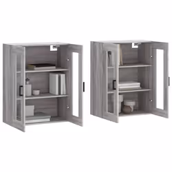 vidaXL Wall Mounted Cabinets Storage Cupboard2 pcs Grey Sonoma Engineered Wood