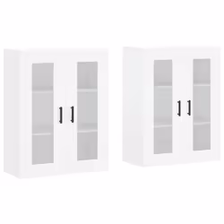 vidaXL Wall Mounted Cabinets Storage Wall Cupboard2 pcs White Engineered Wood