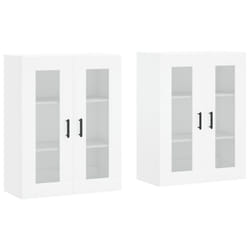 vidaXL Wall Mounted Cabinets Storage Wall Cupboard2 pcs White Engineered Wood