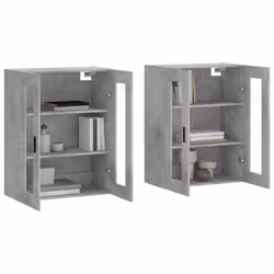 vidaXL Wall Mounted Cabinets Wall Cupboard2 pcs Concrete Grey Engineered Wood - Additional view 2