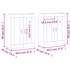vidaXL Wall Mounted Cabinets Wall Cupboard2 pcs Concrete Grey Engineered Wood - Additional view 3