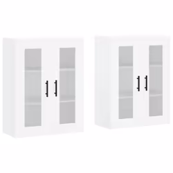 vidaXL Wall Mounted Cabinets Wall Storage Cabinet 2 pcs White Engineered Wood